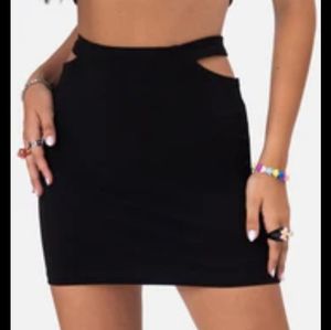 Black peek-a-boo miniskirt